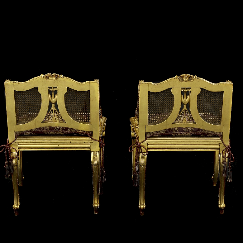Pareja de sillas estilo Luis XV, s.XIX - 1