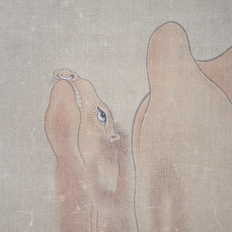 Chinese painting ‘Wise Man with Camel’, signed Luo Ping