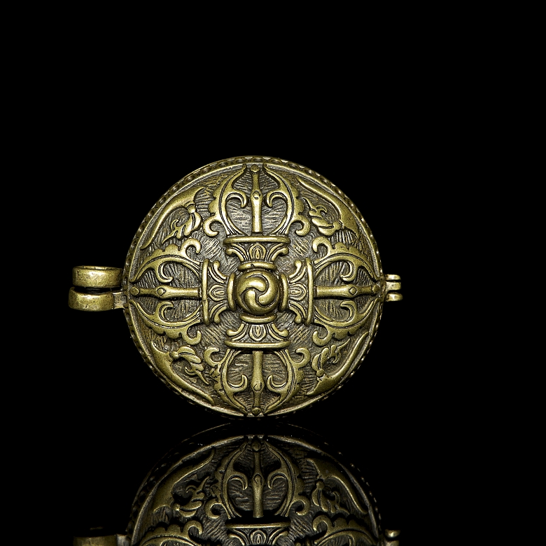 Pequeña caja de bronce, Tíbet, s.XIX-XX