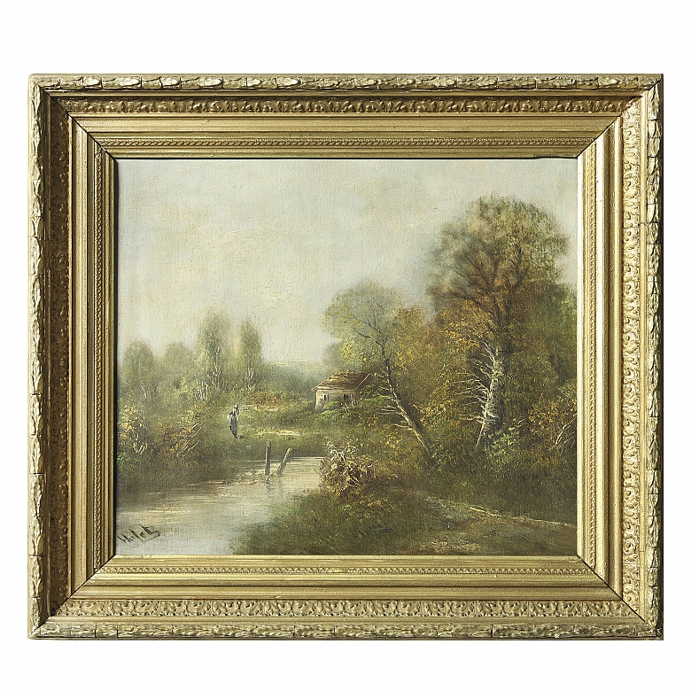 19th-20th century French school ‘Woman in the countryside’