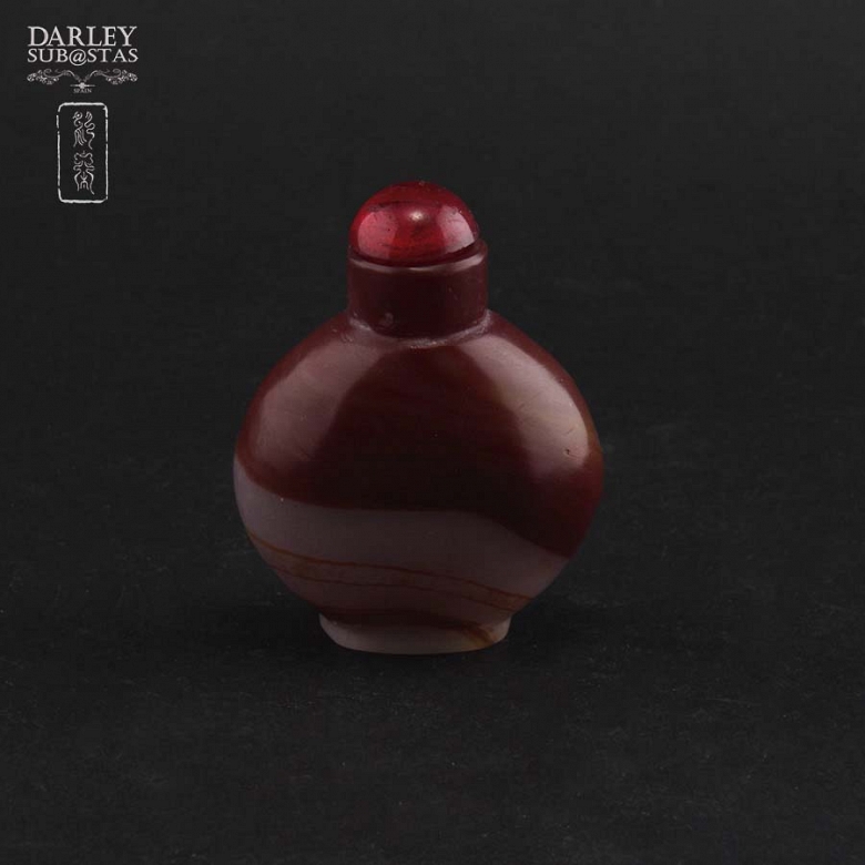 玛瑙鼻烟壶 一组两件 - 4