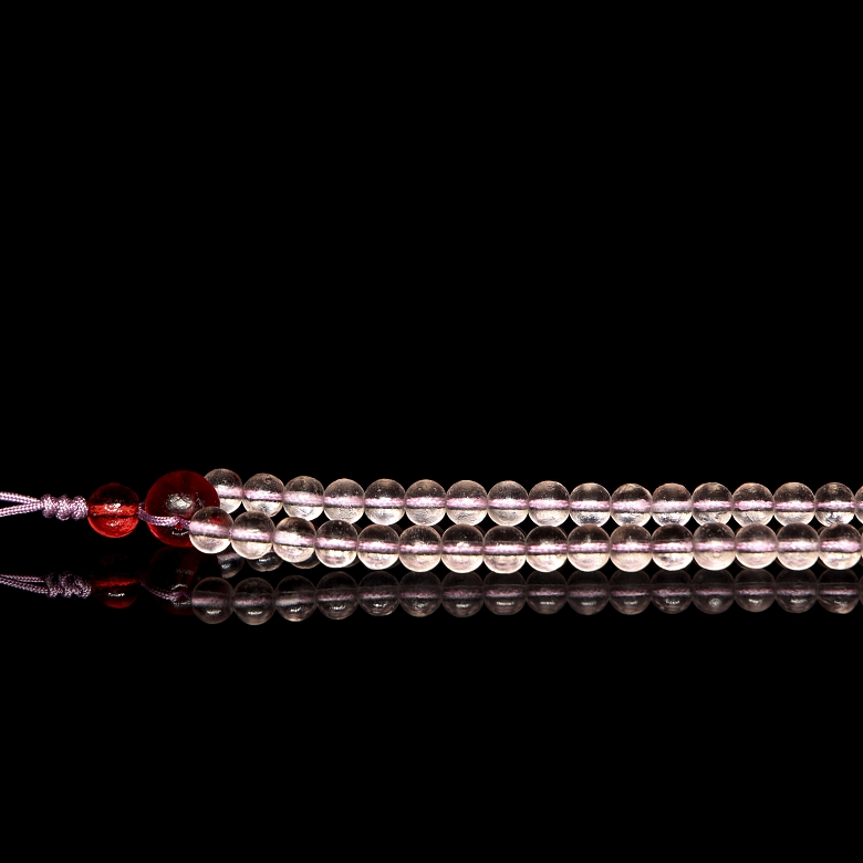 Collar mala de 108 cuentas de liulí, dinastía Qing