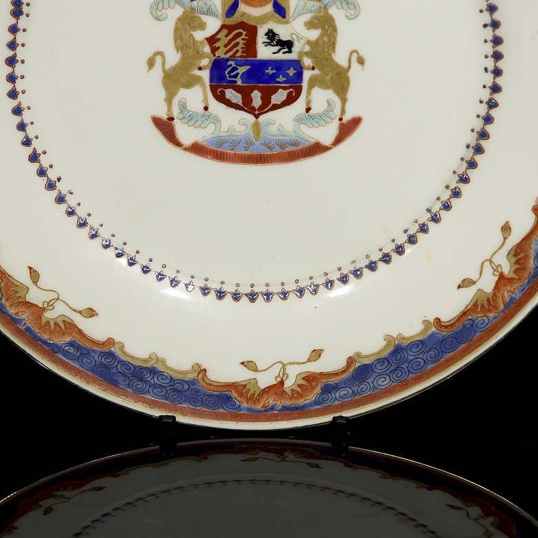 Plato de porcelana para exportación