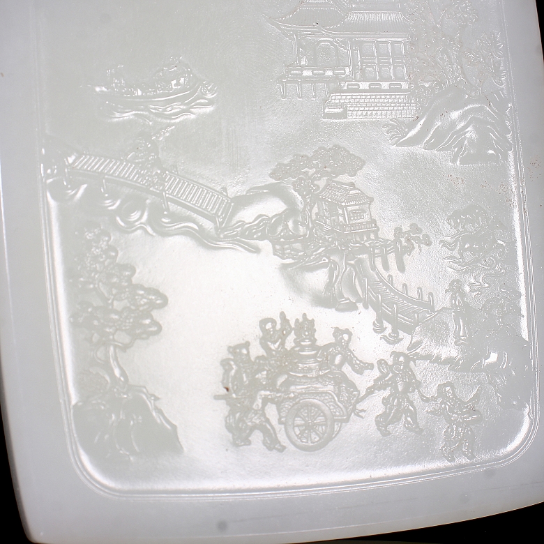 Biombo de jade blanco de Hetian 