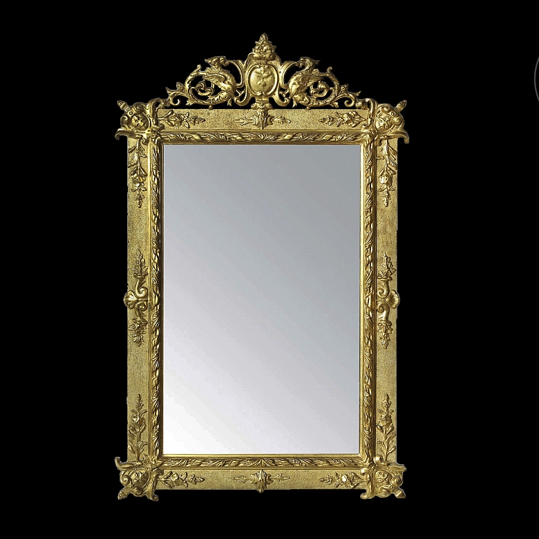 Louis XV style carved and gilded wooden mirror, 19th century