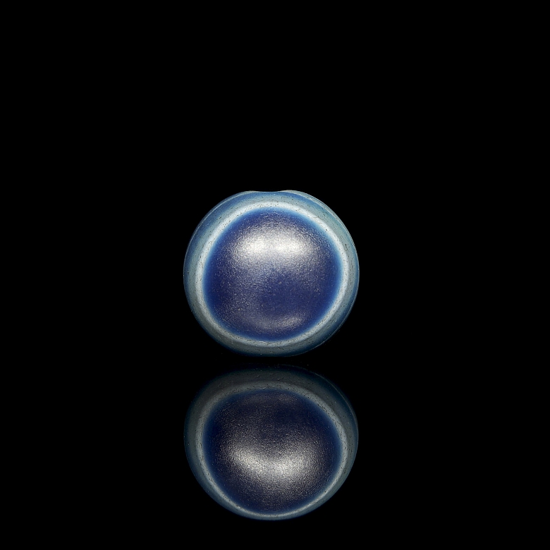 Blue agate Dzi ‘Ban Zhu’ bead, Liao dynasty