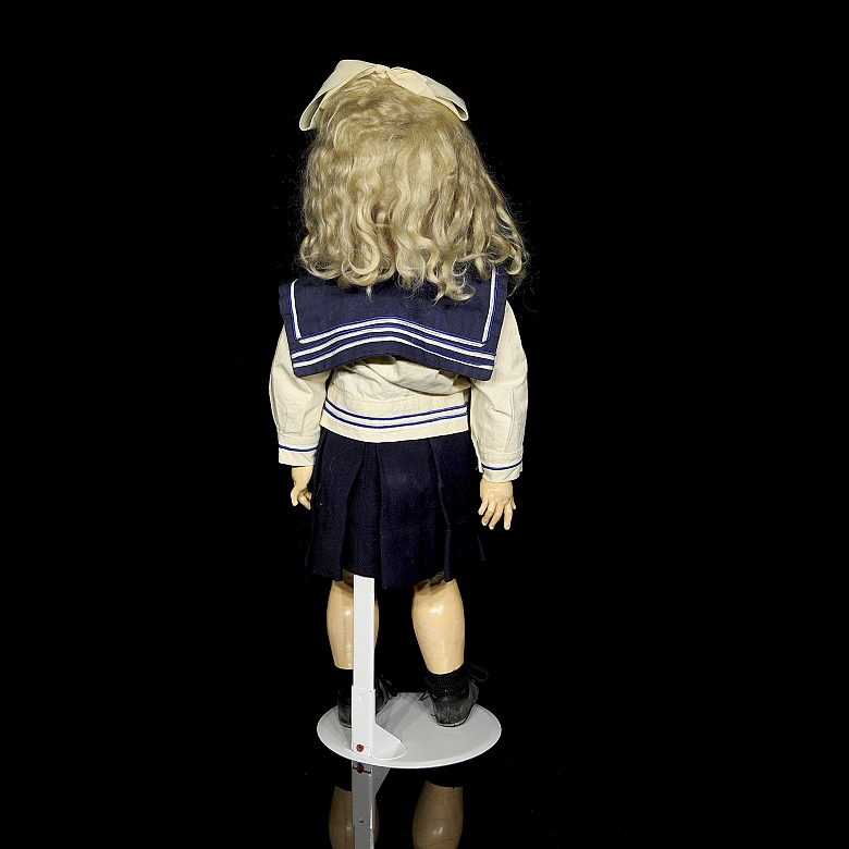 Recknagel, Muñeca parlante de porcelana DEP, molde de Rempel & Alt, Turingia, c. 1905-1914