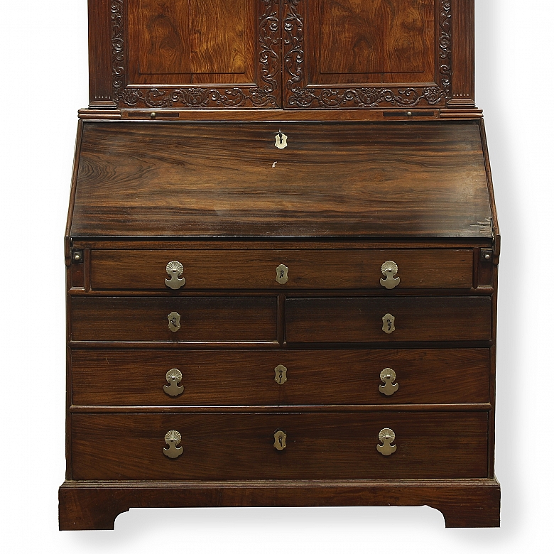 Wooden secretary desk, Chippendale style, 20th century