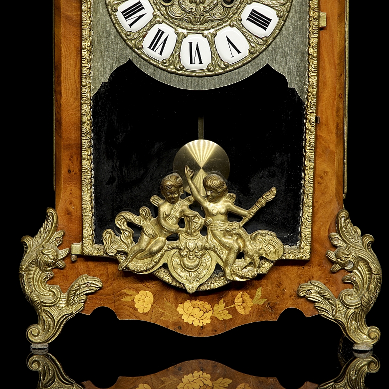 Louis XV style mantel clock by Franz Hermle and Sons - 6