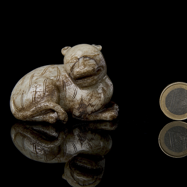 Carved jade figurine ‘Crouching Tiger’, Ming dynasty