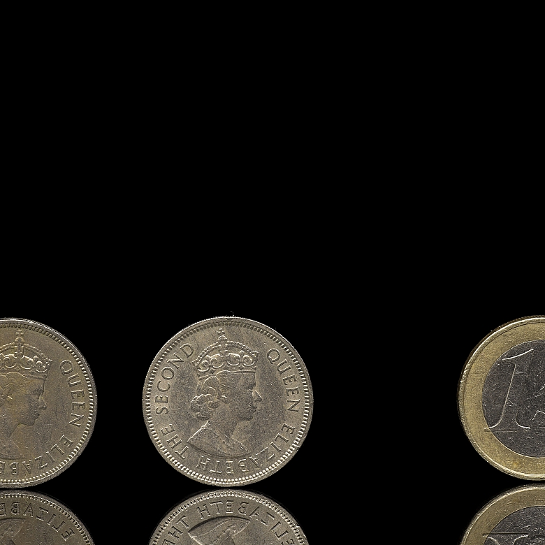 Two 50-cent coins, Hong Kong, 1963 and 1967