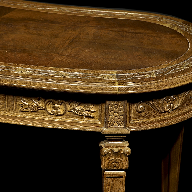 Mesa de despacho riñón con sillón, estilo Luis XVI, s.XX - 5