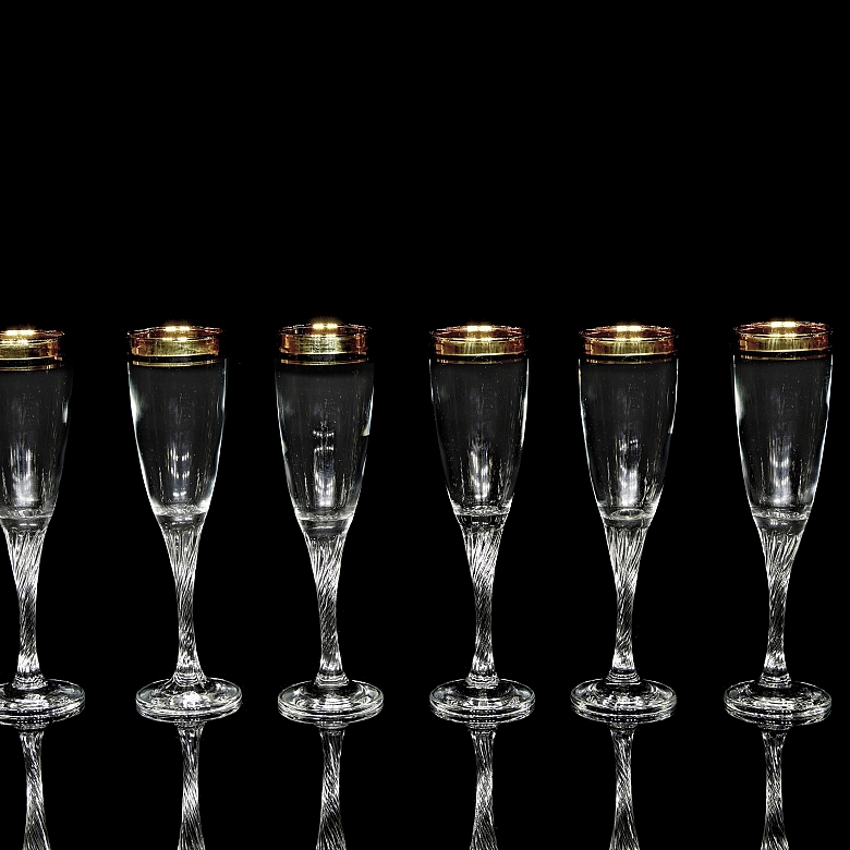 Juego de seis copas de cava, s.XX