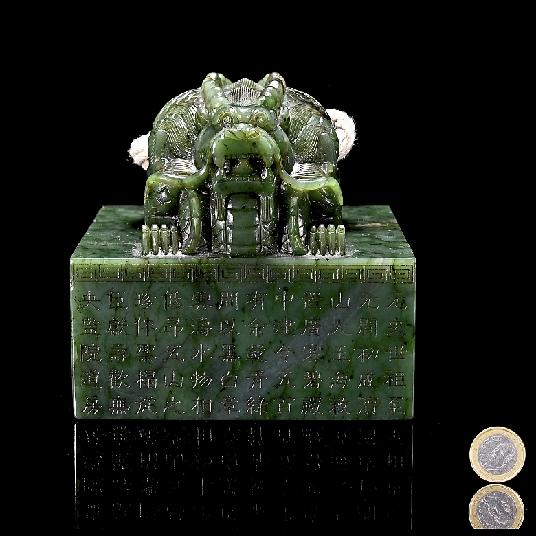 Gran sello de jade espinaca 