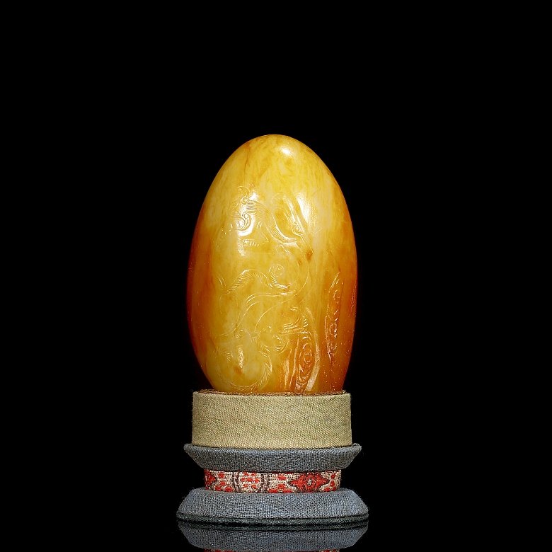 Roca de jade blanco tallado 