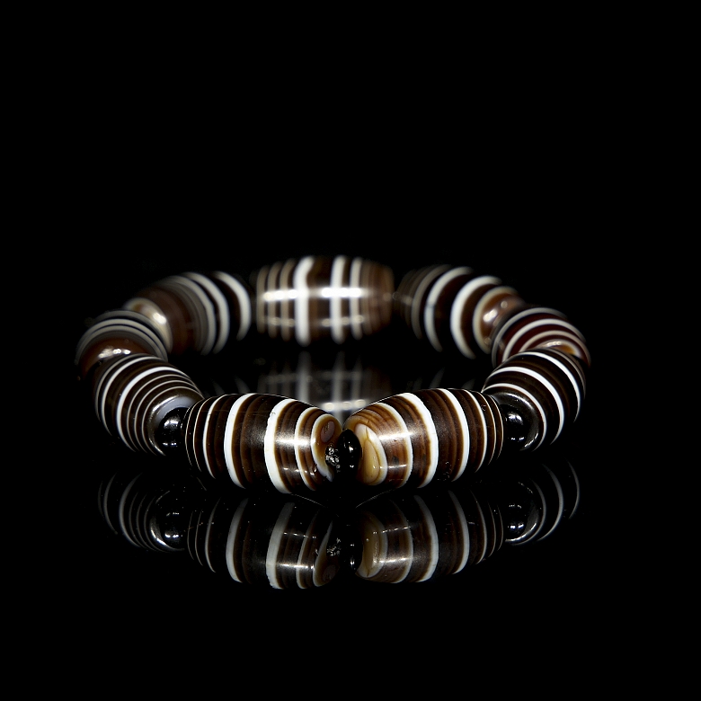 Pulsera de nueve cuentas Dzi, dinastía Liao