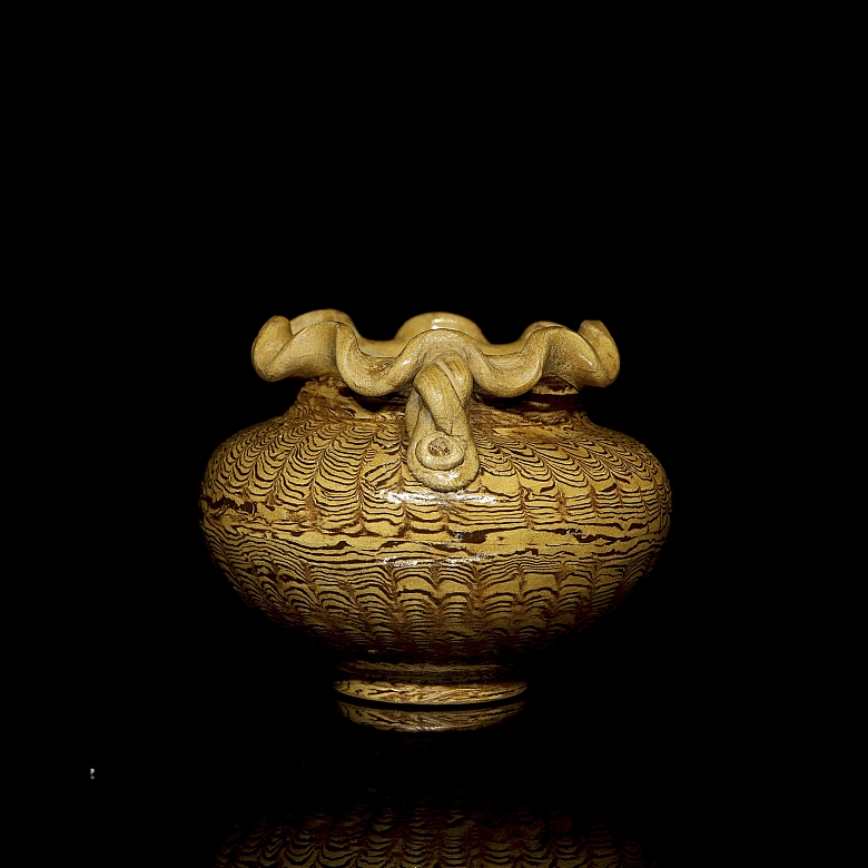 Recipiente de cerámica esmaltada, estilo Tang - 1