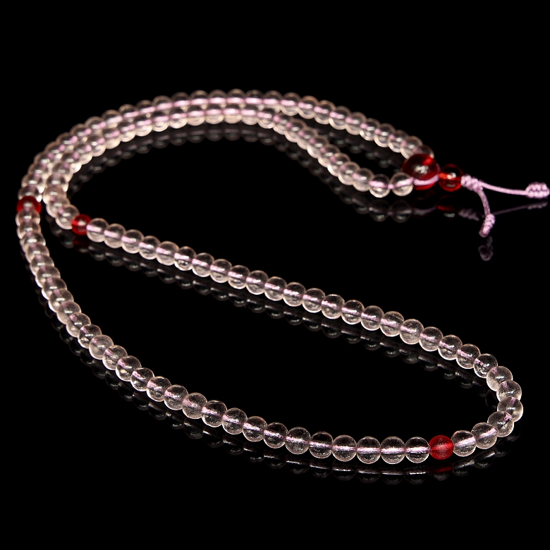 Collar mala de 108 cuentas de liulí, dinastía Qing
