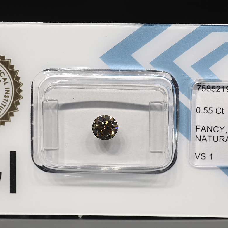 Diamante natural talla brillante, 0.55 ct, certificado IGI