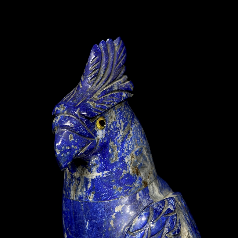 Lapis lazuli sculpture ‘Cockatoo’, Chile, 20th century - 5