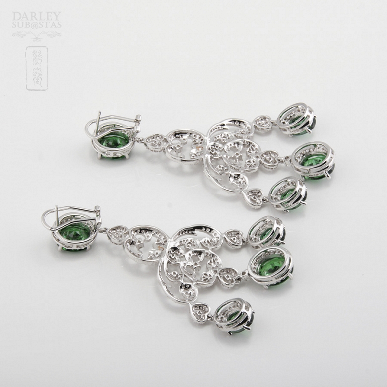 Aderezo de Fallera verde Esmeralda y plata Rodiado - 7