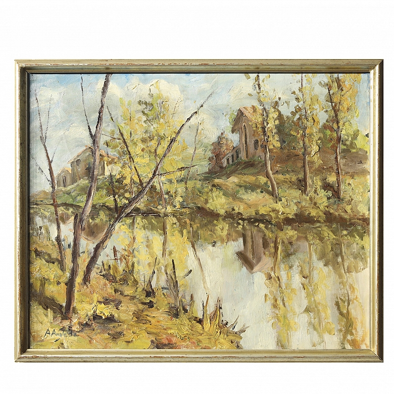 A. Anglada (20th century) ‘Landscape by the River’