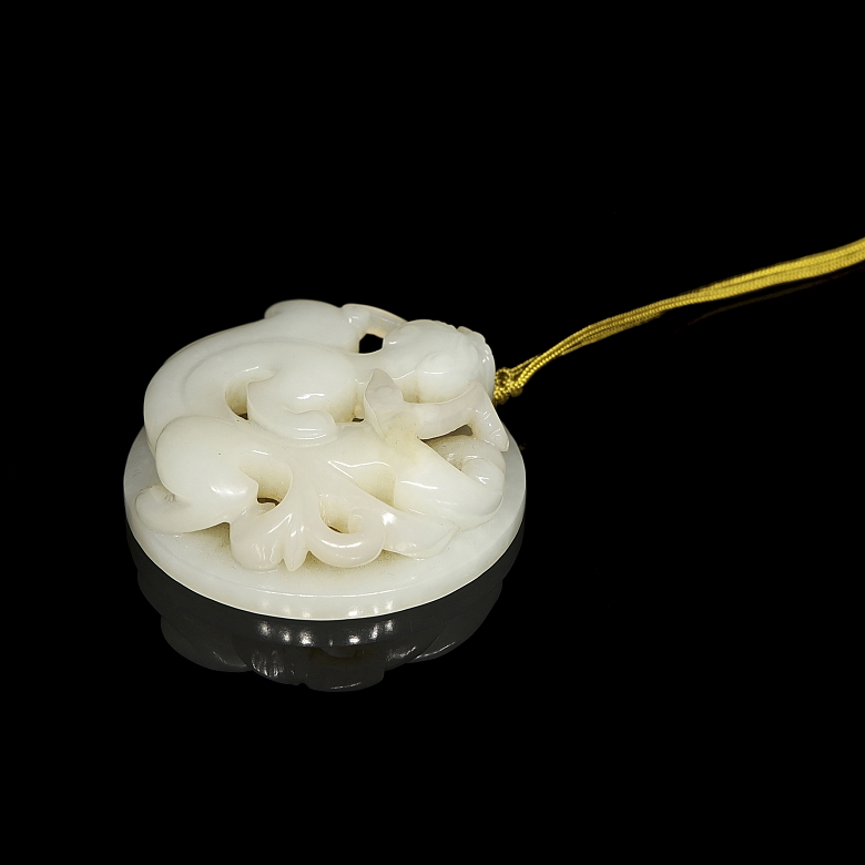 Colgante Bi de jade blanco 