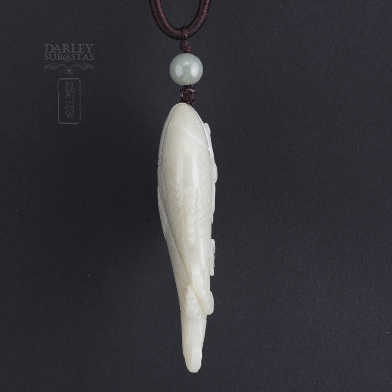 白玉双鱼吊坠 - 1