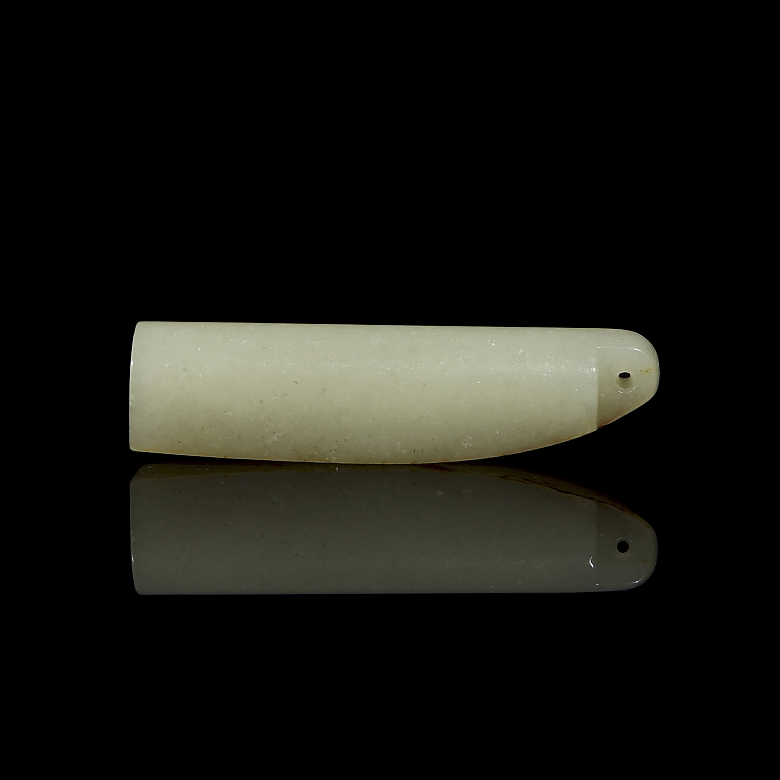 Small carved jade pendant, 20th century - 5