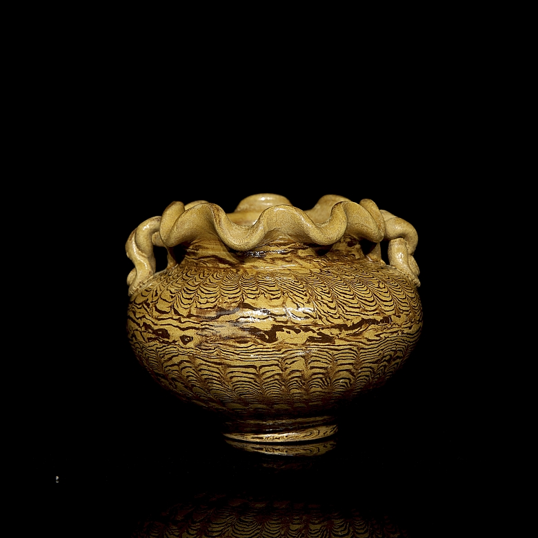 Recipiente de cerámica esmaltada, estilo Tang - 2