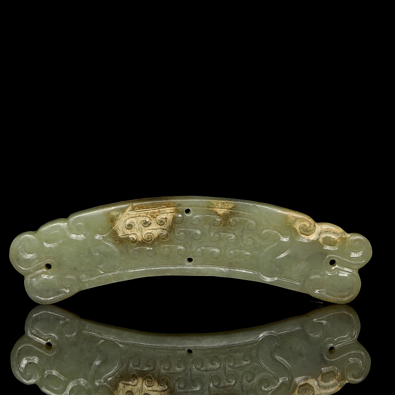 Placa de jade tallado 