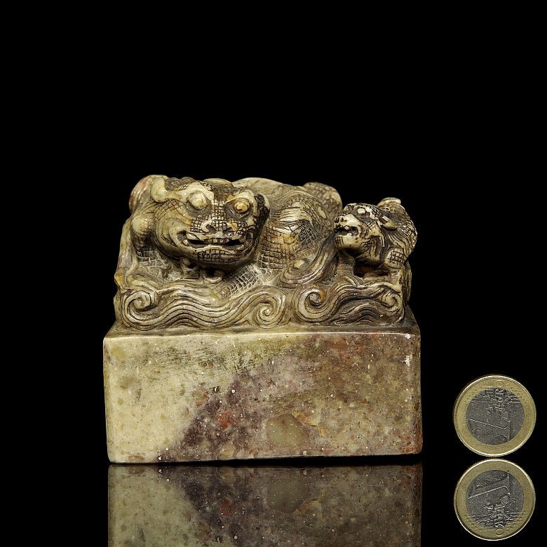 Hardstone seal “Mythical Beasts”, Qing dynasty - 6