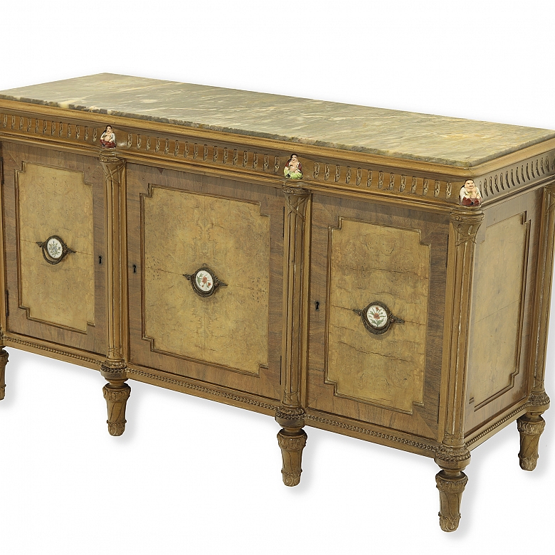 Wooden and porcelain hall set, 20th century - 5