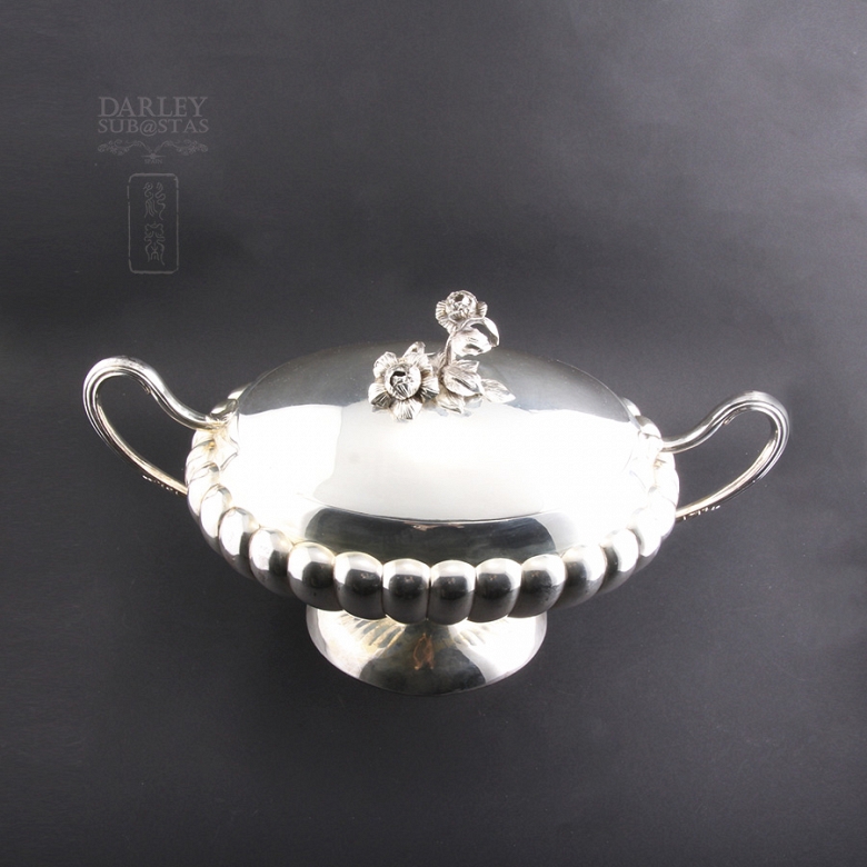 Sopera de plata de ley con rosas. - 3