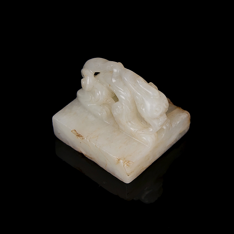 Sello imperial de jade blanco del emperador Yongzheng 