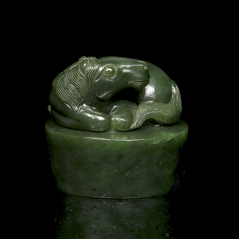 Sello de jade espinaca