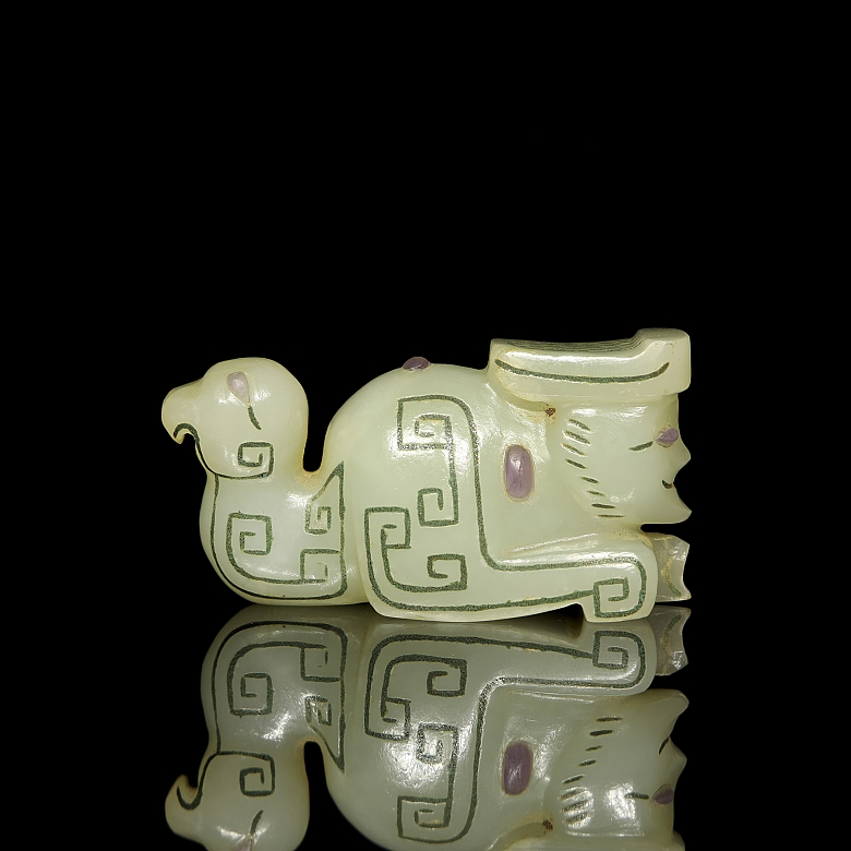 Figura de jade con turquesa 