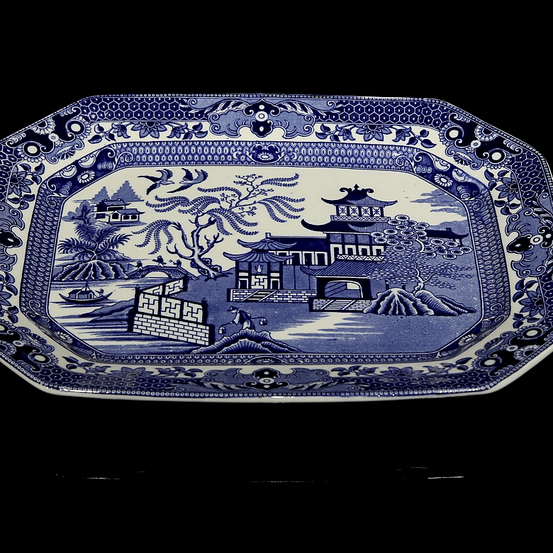 Willow Pattern Tray, Burleigh Ware, 19th Century - 4