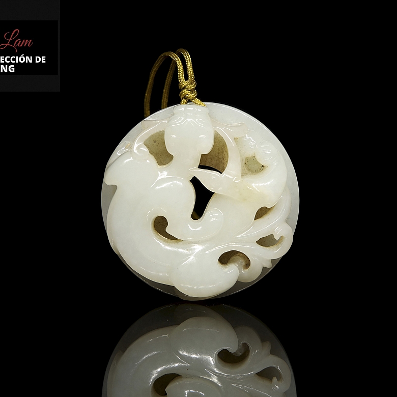 Colgante Bi de jade blanco 