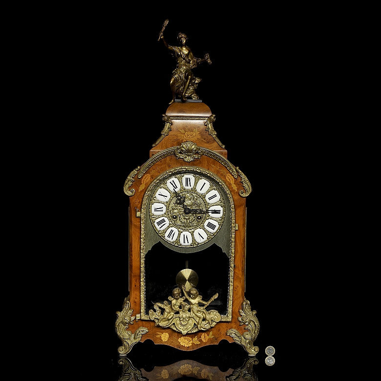 Louis XV style mantel clock by Franz Hermle and Sons - 8