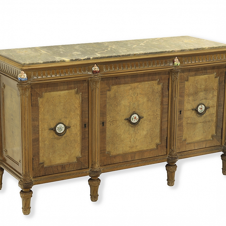 Wooden and porcelain hall set, 20th century - 4