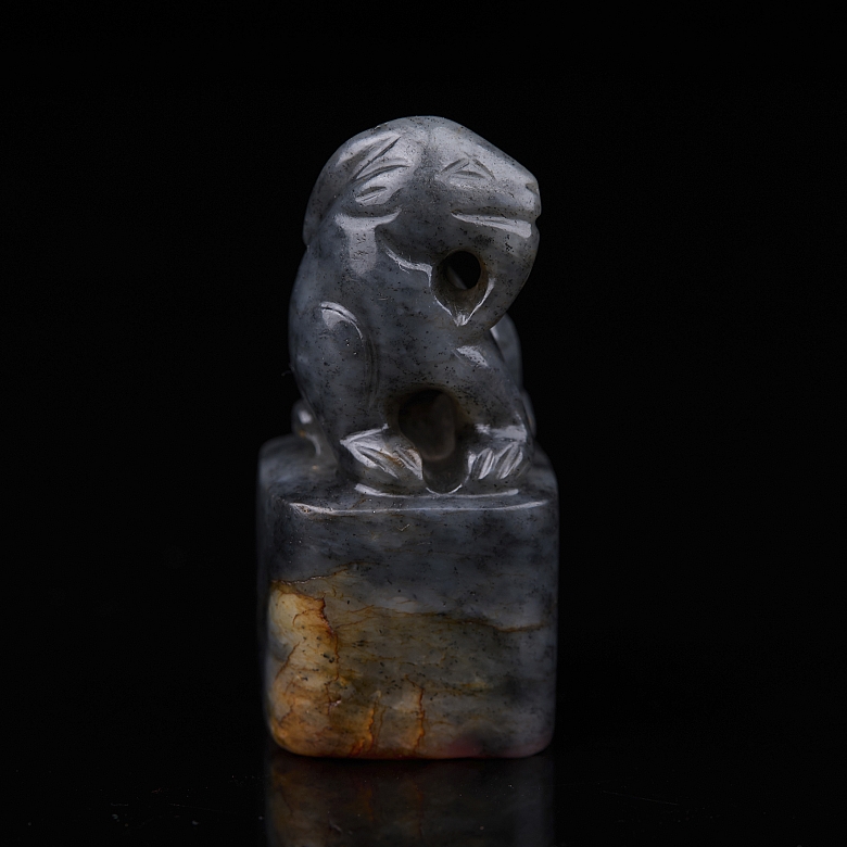 Sello de jade gris de Hetian