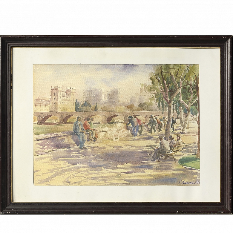 F. Amoros（20世纪）《图里亚河》，1975年