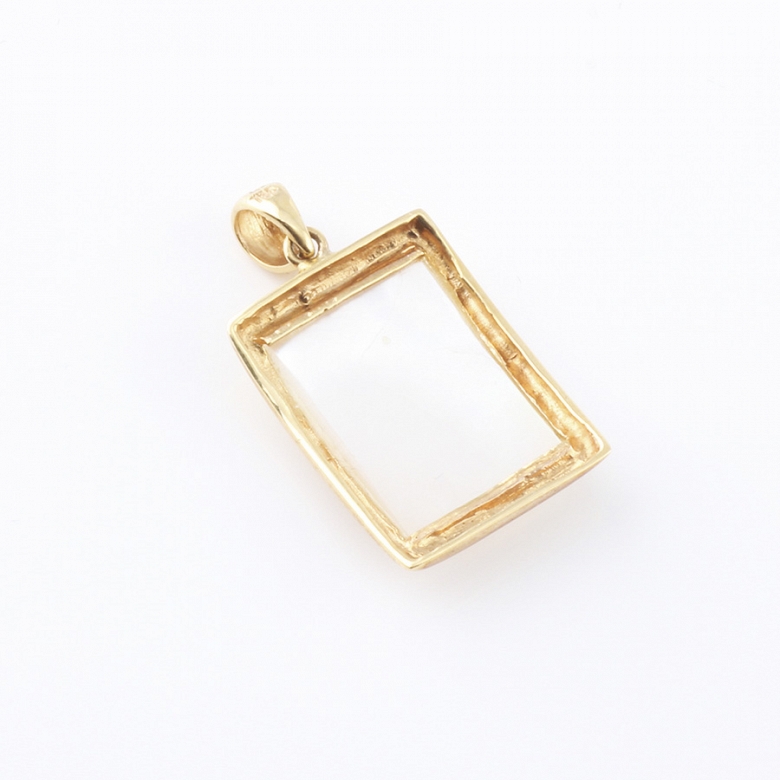 天然珍珠母配18K黄金挂坠 - 2