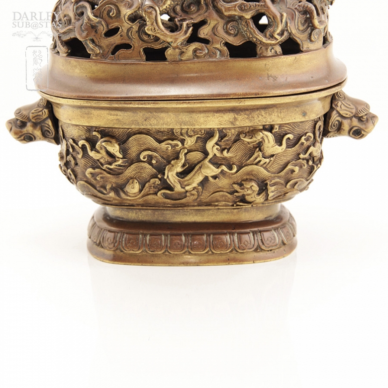 Incensario Chino de bronce siglo XVII - 18