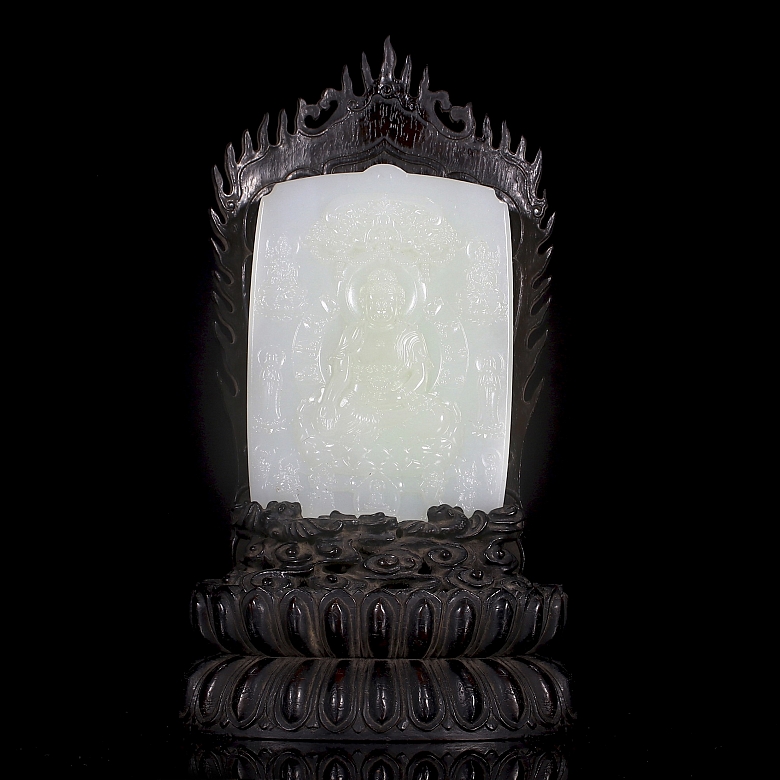 Biombo de jade blanco de Hetian 