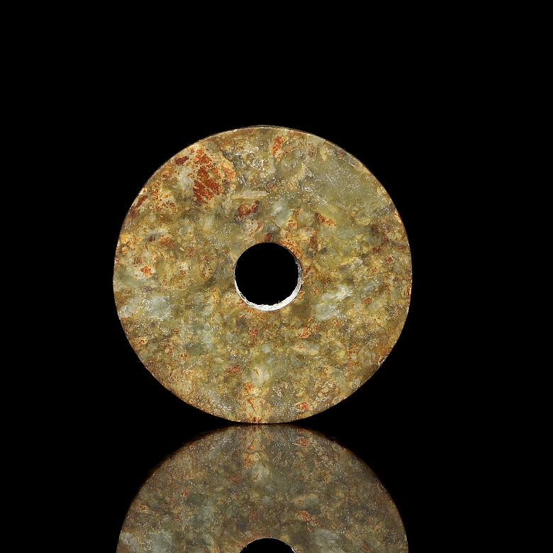 Carved jade disc ‘Bi’, Liangzhu culture - 1