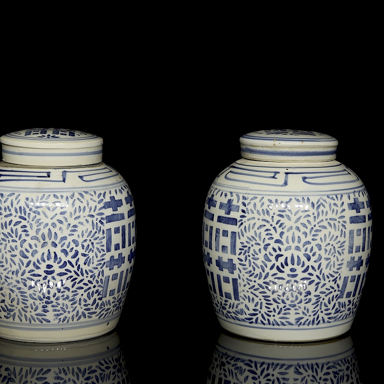 Pareja de tarros de jengibre