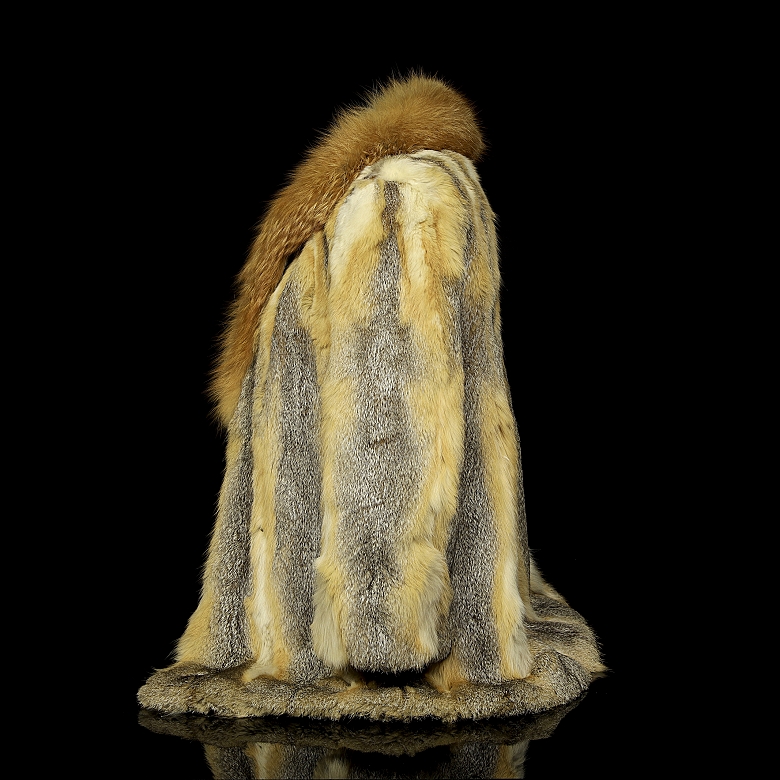 Short red fox fur coat