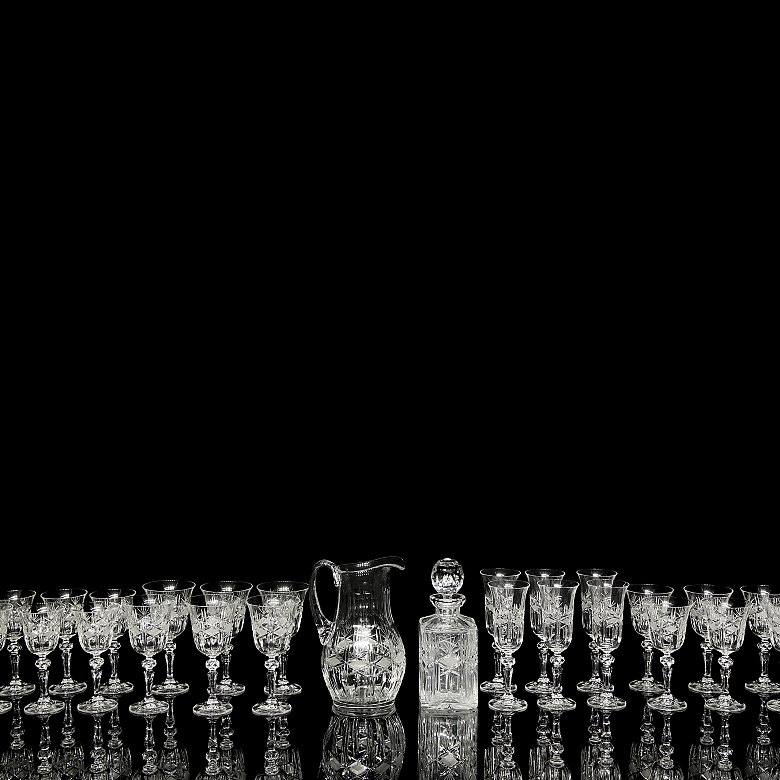 Bohemian glassware set, 20th century